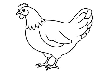 chicken line art silhouette vector illustration