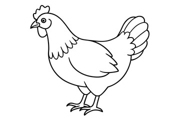 chicken line art silhouette vector illustration