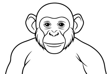 chimpanzee line art silhouette vector illustration