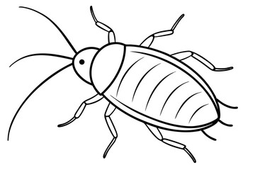cockroach line art silhouette vector illustration