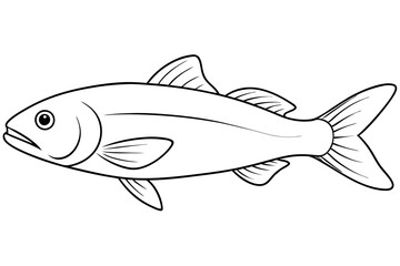 cod line art silhouette vector illustration