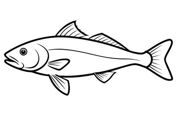 cod line art silhouette vector illustration