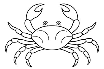 crab line art silhouette vector illustration