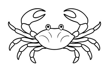 crab line art silhouette vector illustration