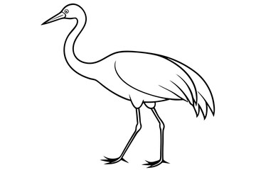 crane line art silhouette vector illustration