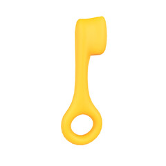 Yellow silicone measuring spoon isolated on transparent