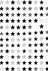 Minimalist Black Star Icons Seamless Pattern – Vector Background for Websites, Social Media, and Prints – Trendy Abstract Geometric Stock Illustration for Designers