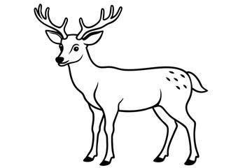deer line art silhouette vector illustration