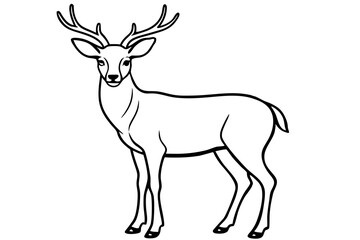 deer line art silhouette vector illustration