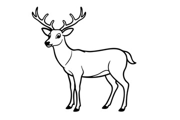 deer line art silhouette vector illustration