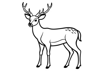 deer line art silhouette vector illustration