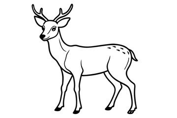 deer line art silhouette vector illustration