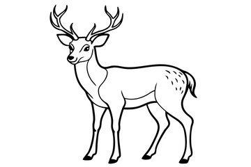 deer line art silhouette vector illustration