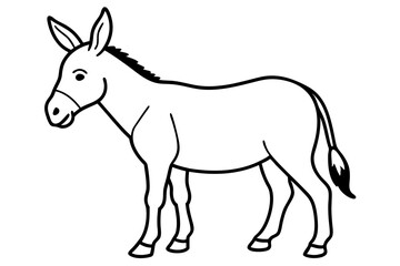 donkey line art silhouette vector illustration