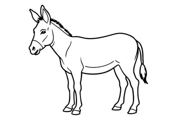 donkey line art silhouette vector illustration