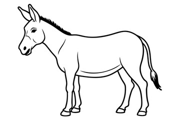 donkey line art silhouette vector illustration