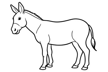 donkey line art silhouette vector illustration
