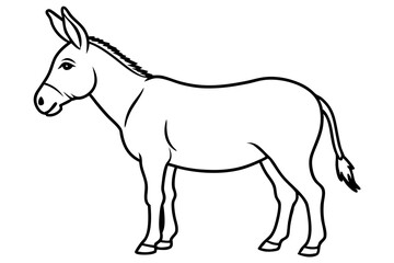 donkey line art silhouette vector illustration