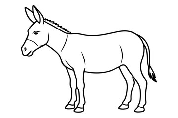donkey line art silhouette vector illustration