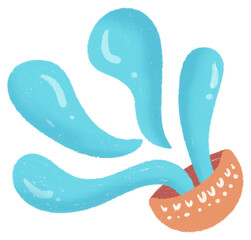 Painting of water splashing bowls for Songkran Festival, Thailand