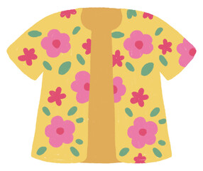 Drawing of flower pattern shirts for Songkran Festival, Thailand