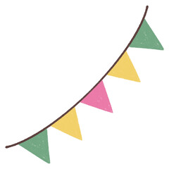 Painting of flags for Songkran Festival, Thailand