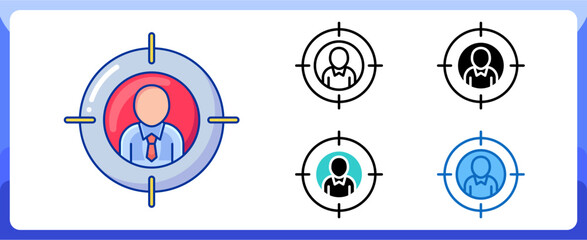 Target Audience Multi Style Icon, Digital Marketing