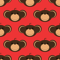 Adorable Cute Monkey Vector Seamless Pattern Digital Paper for Children's Nursery, Baby Shower Decorations, Scrapbooking, Kids Room Wallpaper, Fabric, Wrapping Paper, and Fun Jungle-Themed Crafts