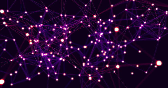 3D rendering. Abstract background with connecting dots and lines. Network connection structure. Plexus weave effect.
