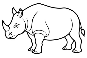 Monoline Rhino Illustration
