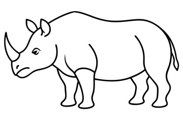 Monoline Rhino Illustration