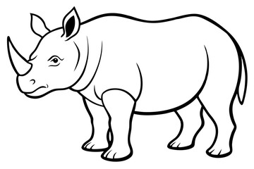 Monoline Rhino Illustration