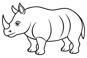 Monoline Rhino Illustration