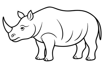 Monoline Rhino Illustration