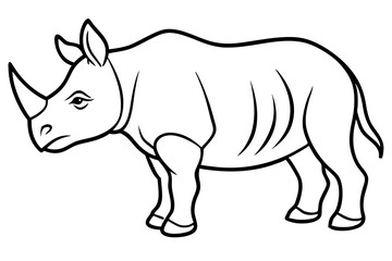 Monoline Rhino Illustration