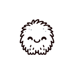 Fototapeta premium kawaii yeti snowby silhouette vector