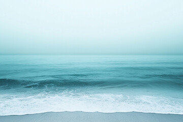 Fototapeta premium A smooth gradient from icy blue to soft teal creating