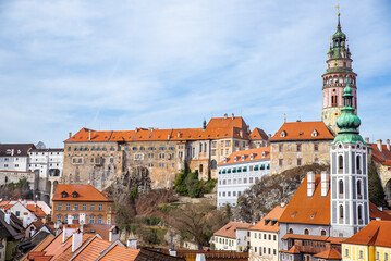 Cesky Krumlov, Czech republic - March 04, 2025. Castle of Cesky Krumlov
