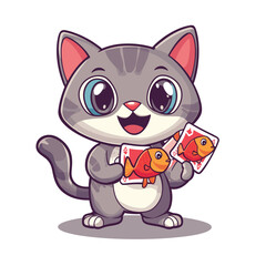 Obraz premium cat with a gift