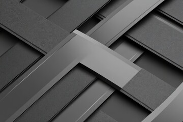 Obraz premium A metallic silver structure featuring smooth curves and lines is depicted in an abstract 3D rendering