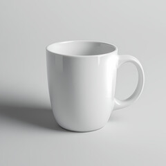 Plain White Coffee Mug on White Background