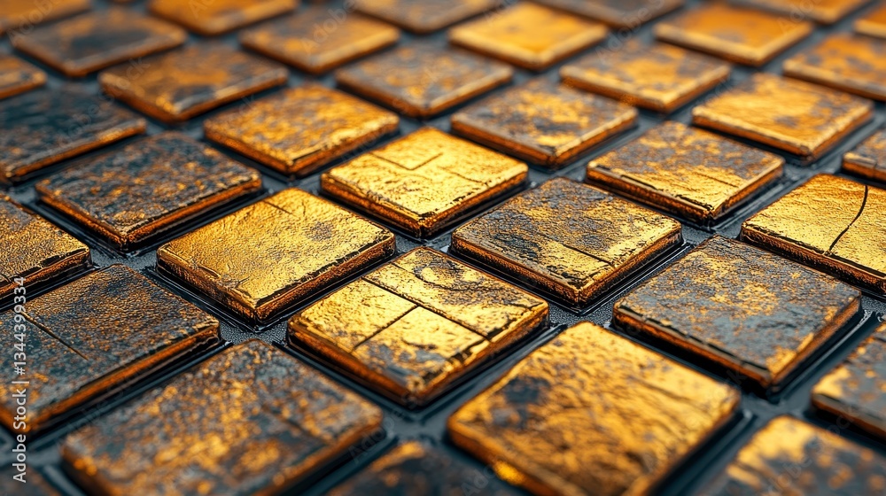 Poster the background features a gold block made up of stacked, glossy bullion in a rectangular shape, with