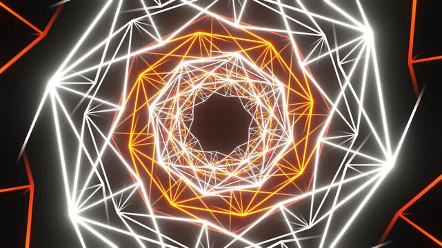 Orange and White Neon Grided Lines Background VJ Loopin in 4K
