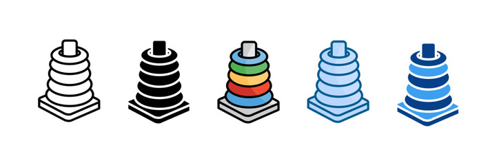 Stacking Toy Icon Set Multiple Style Collection