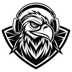Fototapeta premium create-a-fierce-eagle-wearing-headphones-in-a-bold