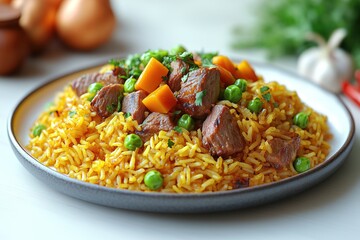 Delicious Basmati Rice with Tender Beef and Vegetables