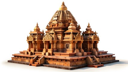 Obraz premium Architectural Rendering of a Sandstone Temple