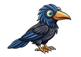 Obraz premium crow isolated black outline vector illustration, transparent background 