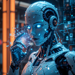 abstract futuristic robot background
