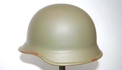 Fototapeta premium Military Helmet, Olive Green, Vintage Headgear